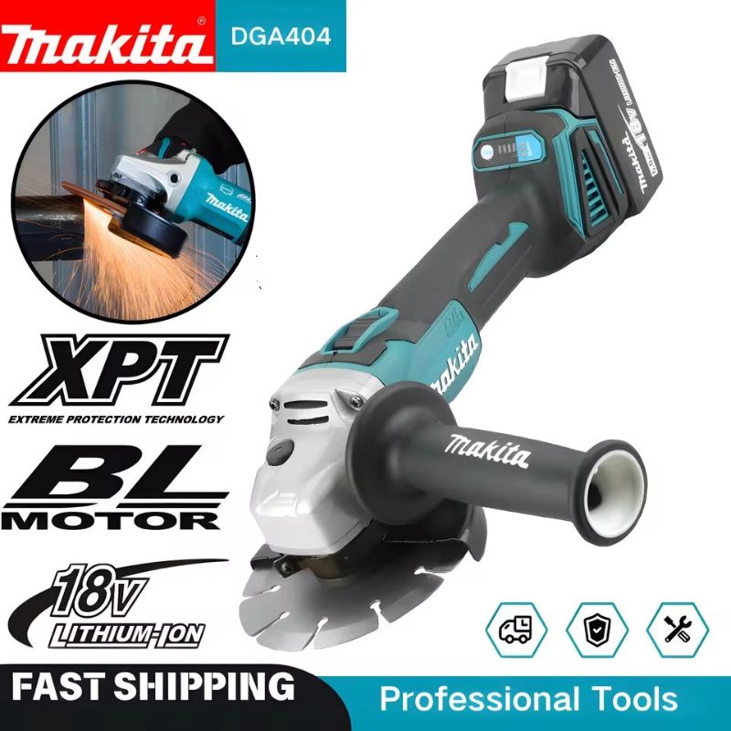 Brushless Angle Grinder Battery Powered - Makita DGA404 4-Speed Brushless Angle Grinder