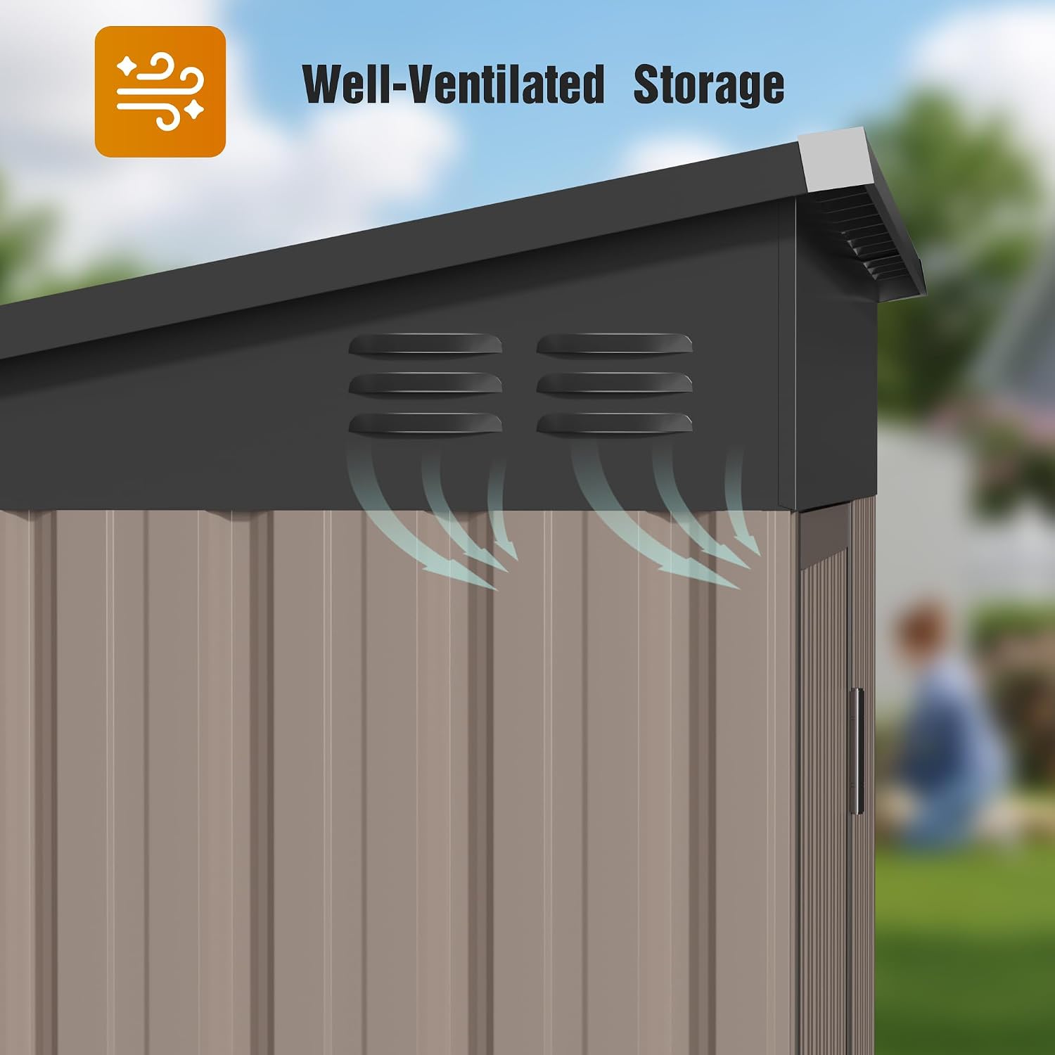 5x3FT Metal Storage Shed with  - Garden Tools 评论和价格