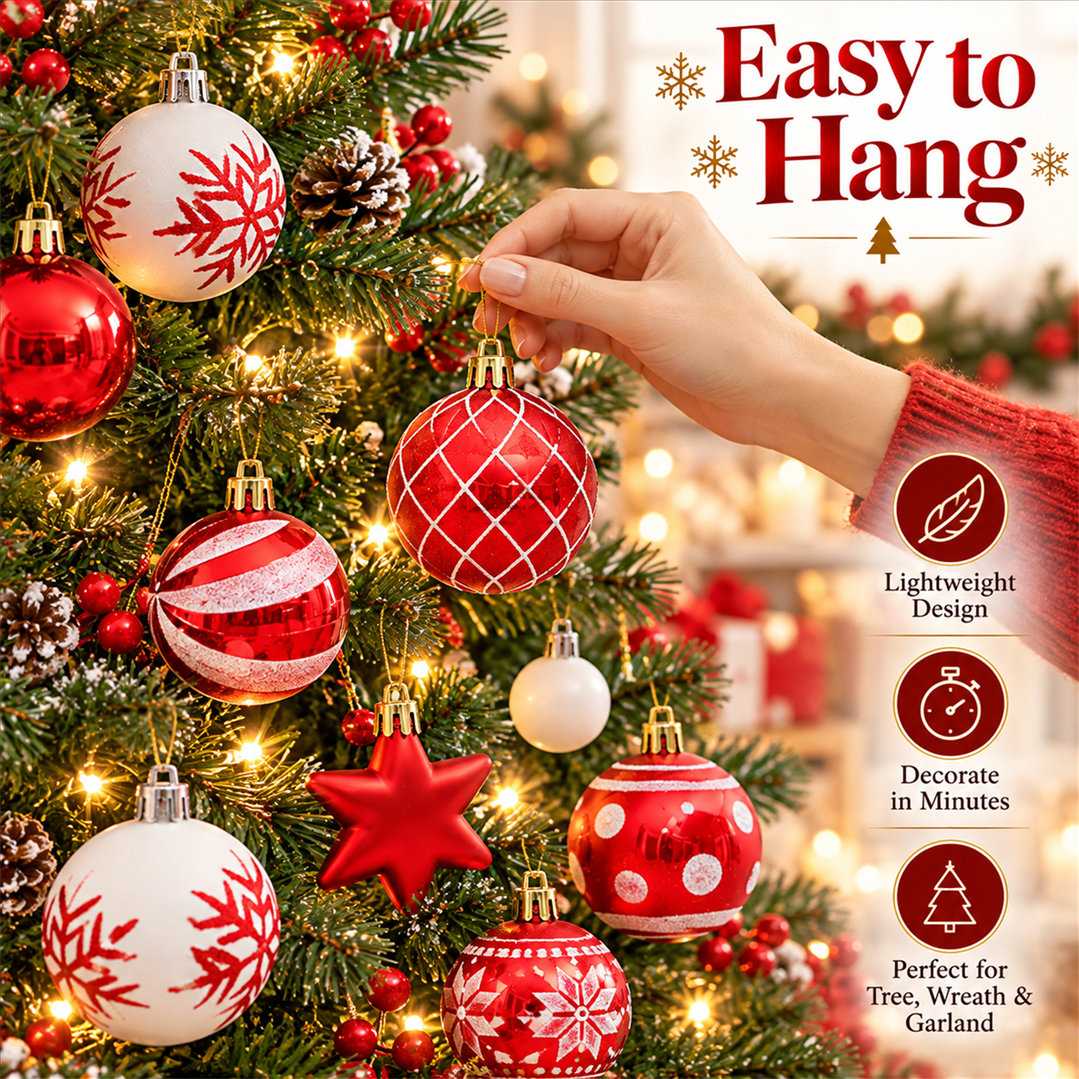 42 Pcs Christmas Ball Ornament - Garden Tools 评论和价格