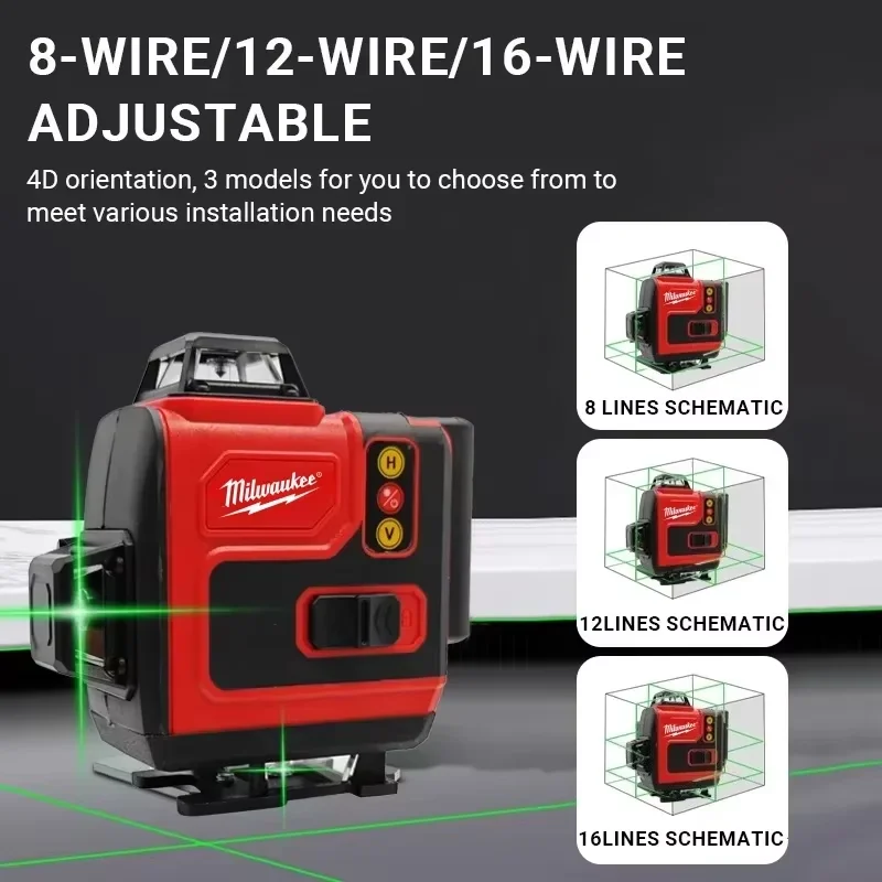 Genuine Milwaukee 4d 16 Line L - Laser Level 16 Lines 4D Green 评论和价格